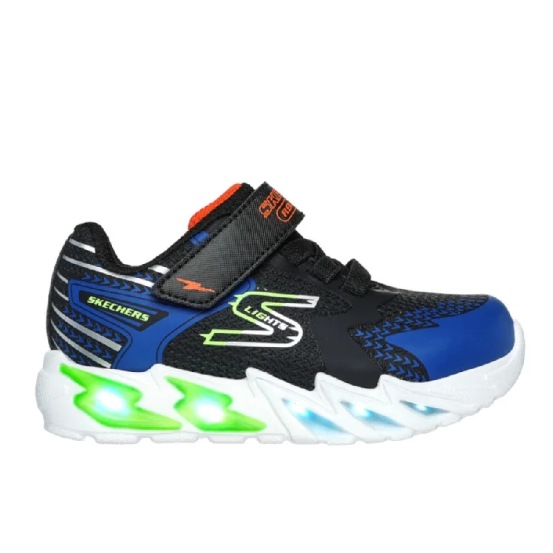 Skechers Toddler Boys S Lights: Flex Glow Bolt Velcro Black / Blue