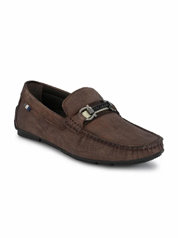 HITZ8305 Men's Brown Leather Casual Slip-On Shoes