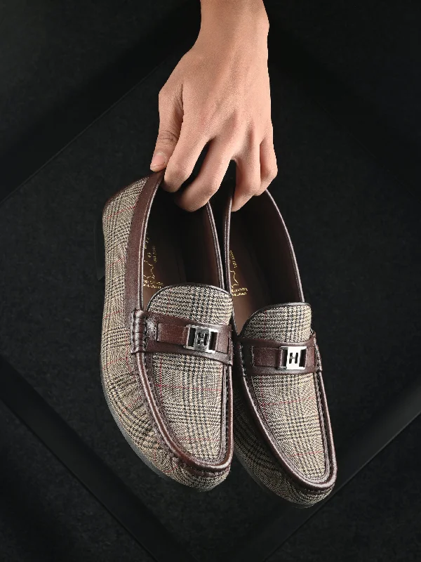 HITZ5341-Men's Brown Leather Casual Loafers