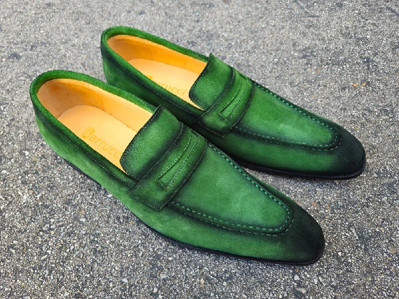 Burnished Suede Penny Loafer