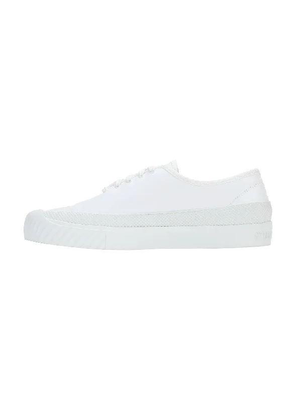 Sneakers Deck Basse con Logo Bianco