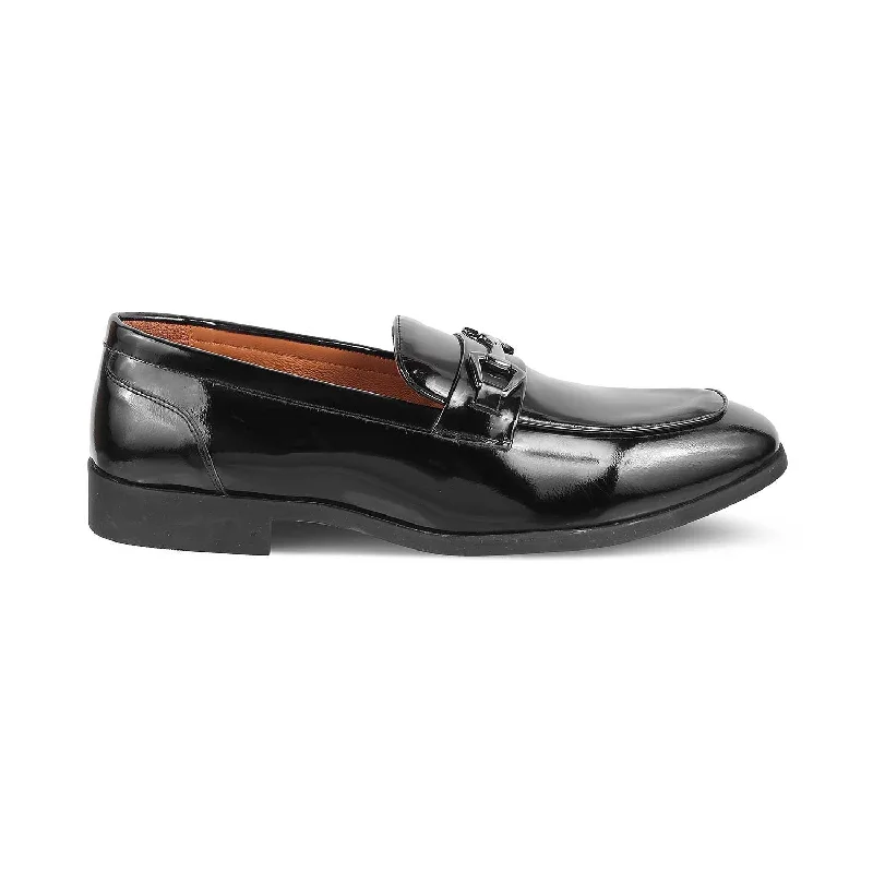 The Biden Black Men's Leather Loafers Tresmode