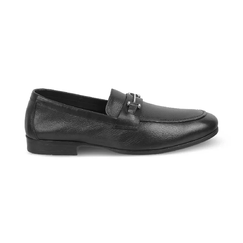 The Bone Black Men's Leather Loafers Tresmode