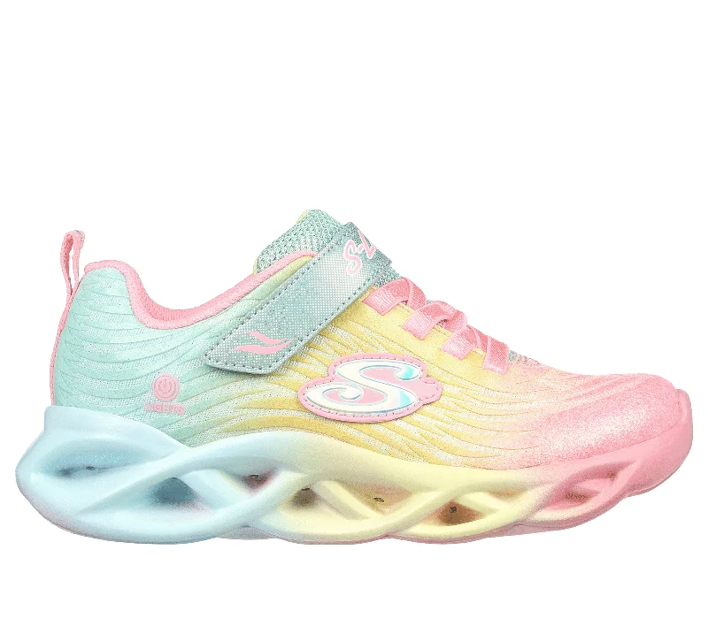 Skechers Little Girls Twisty Brights - Swirled Velcro Light Pink / Multi