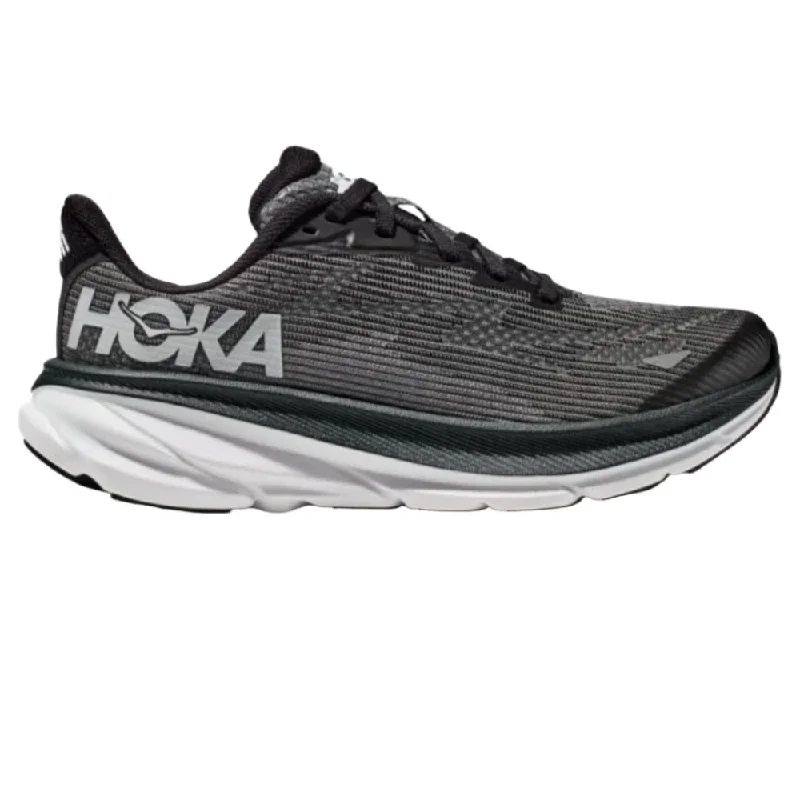 Hoka Grade School Boys Clifton 9 Black / White