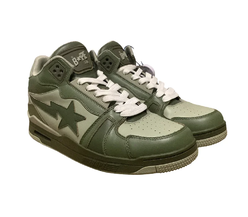 BAPE/Hi-Sneakers/US 9.5/Leather/GRN/Clutch STA #1 Olive