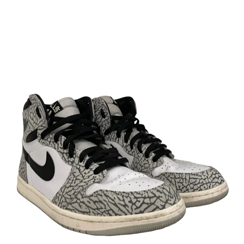 Jordan/Hi-Sneakers/US 11/Leather/SLV/jordan 1 white cement