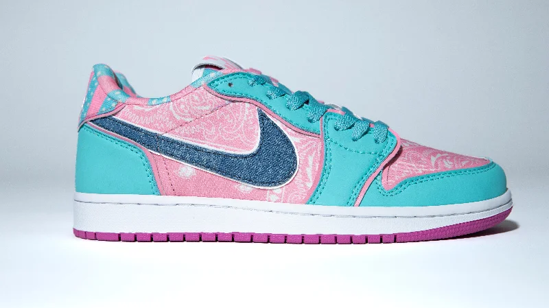 Air Jordan 1 Low x JohnnysKicks Pink Teal Paisley