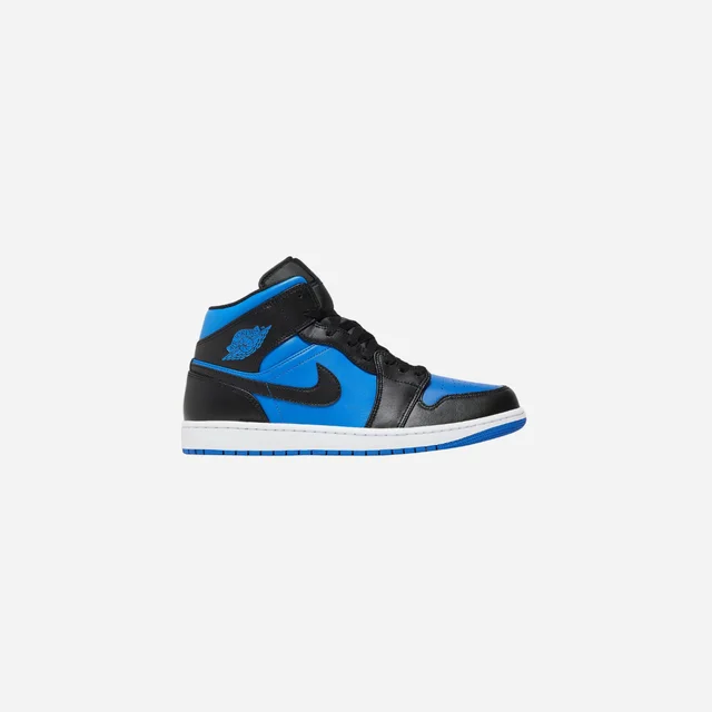 AIR JORDAN 1 MID 'BLACK ROYAL BLUE'