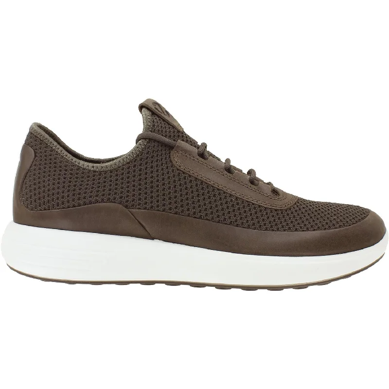 Men's Ecco Soft 7 Runner Sneaker Dark Clay Leather/Mesh