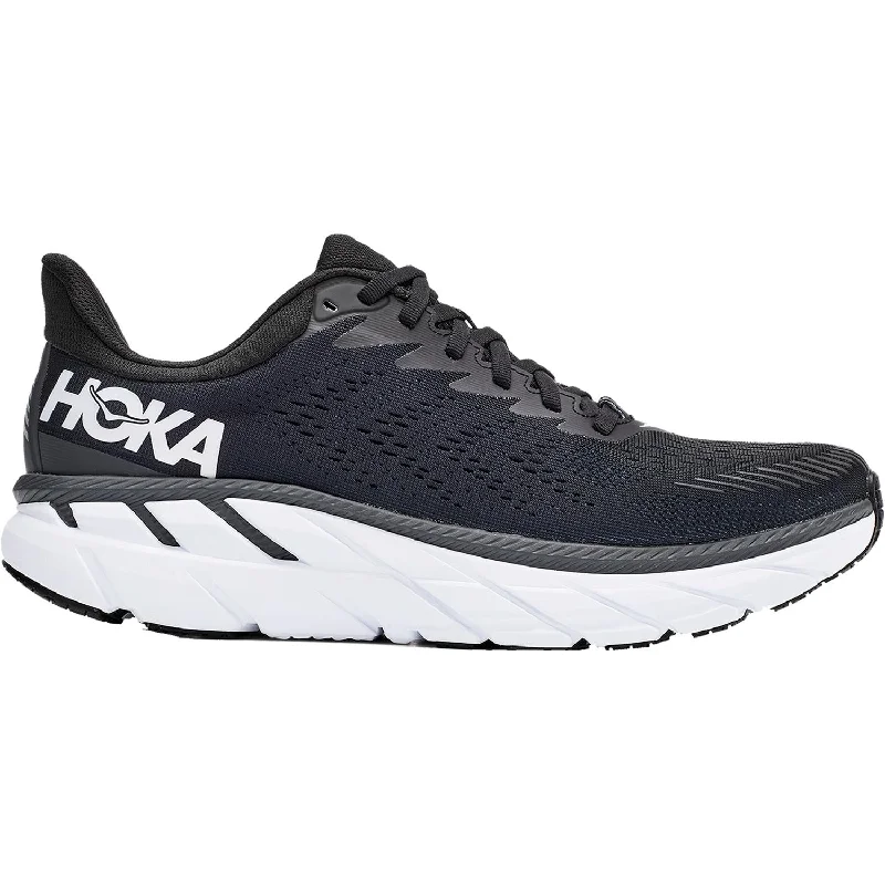 Men's Hoka One One Clifton 7 Black/White Mesh