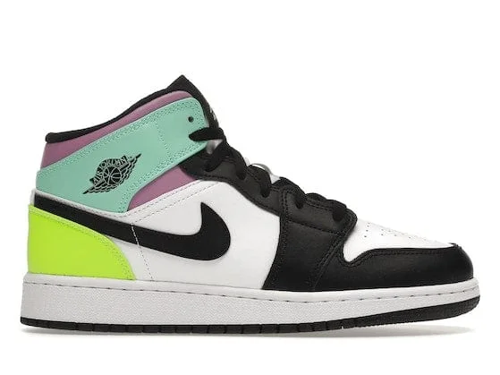 Jordan 1 Mid Pastel Black Toe (GS)