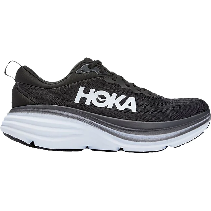 Men's Hoka Bondi 8 Black/White Mesh