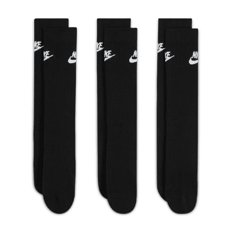 NSW Everyday Essential Crew Socks (3 Pairs) 'Black/White'