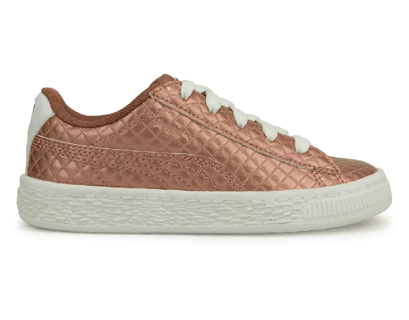 PUMA Kids Basket Met Emboss Rose/White