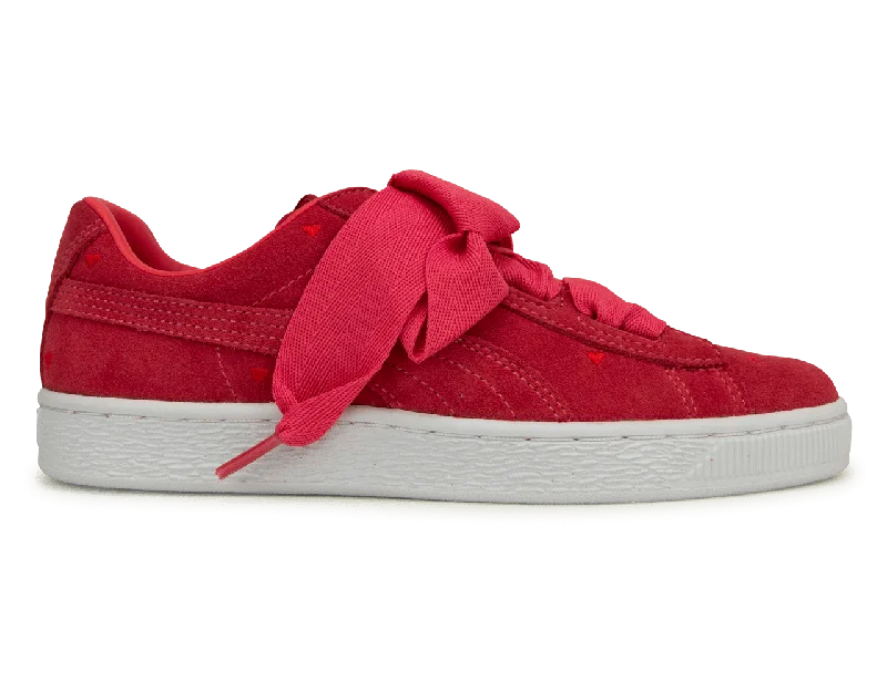 PUMA Kids Suede Heart Valentine JR Pink/White