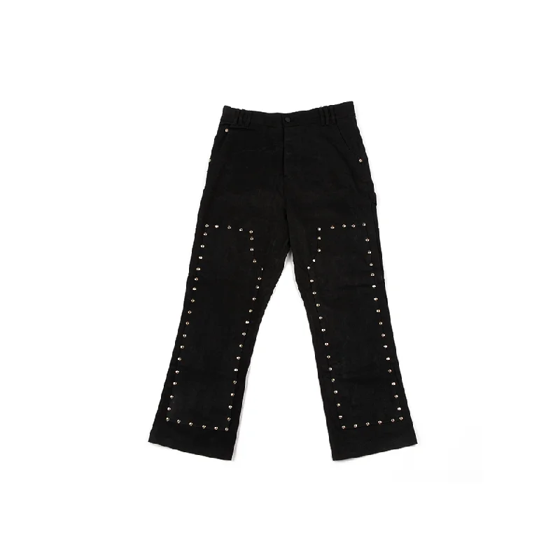 Wax Denim Studded Carpenter Pant 'Black'