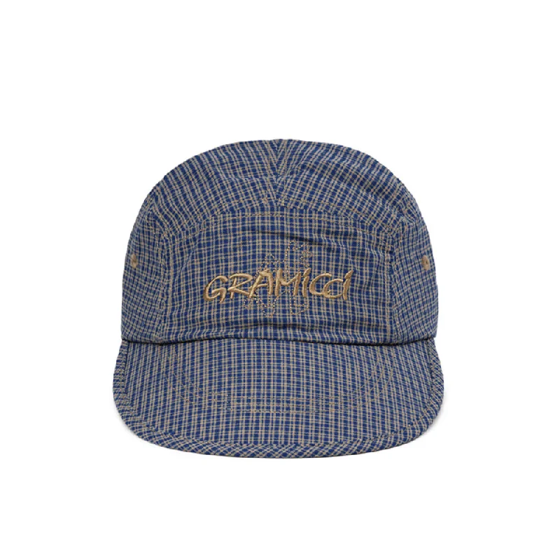 Woven Checkered Long Bill Cap